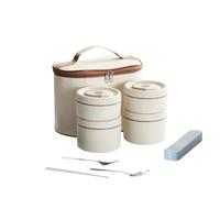 AWJUWHBJ Ensemble de boîtes à déjeuner en acier inoxydable 18/8 de qualité supérieure - Passe au micro-ondes et au four à induction - Ensemble de préparation de repas robuste en acier inoxydable avec