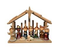 AWJUWHBJ Figurines de crèche de Noël en résine avec statue stable de la Sainte Famille, centres de table, décorations d'intérieur, figurines de Noël