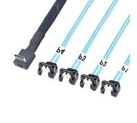 AWJUWHBJ Lot de 4 câbles PCIe coudés SFF 8611 4i à 90 degrés 50/100 cm pour améliorer les performances du fond de panier de disque solide EGPU vers le câble de contrôleur