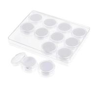AWJUWHBJ Mallette de présentation rectangulaire en acrylique blanc avec 12 emplacements ronds en éponge rembourrée pour ranger des pierres en vrac, des pièces de monnaie, des bijoux, des salons