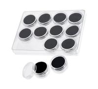 AWJUWHBJ Mallette de présentation rectangulaire en acrylique blanc avec 12 emplacements ronds en éponge rembourrée pour ranger des pierres en vrac, des pièces de monnaie, des bijoux, des salons