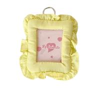 AWJUWHBJ Petit coussin décoratif avec crochet pour le rangement des impressions, étui multifonction pour cartes, accessoire à suspendre au mur, adorable pendentif en tissu pour photos, jaune, One Size