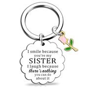 AWJUWHBJ Porte-clés créatif en acier inoxydable avec symbole de fraternité gravé - Accessoires pour anniversaire ou sœur, E, taille unique