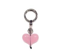 AWJUWHBJ Porte-clés tendance en forme de cœur/champignon/nœud/cerises fait à la main en alliage perlé accessoire pour ami sœurs sac porte-clés multifonctionnel, F, taille unique