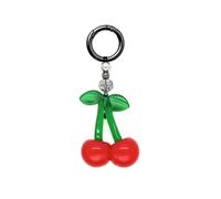 AWJUWHBJ Porte-clés tendance en forme de cœur/champignon/nœud/cerises fait à la main en alliage perlé accessoire pour ami sœurs sac porte-clés multifonctionnel, D, taille unique
