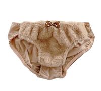 AWJUWHBJ Soutien-gorge bandeau en fourrure pour femme Short citrouille en fourrure Culotte Ours de dessin animé en peluche floue Sous-vêtements en peluche Lingerie intime japonaise anime Soutien-gorge