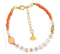 AWJUWHBJ Summers Apero Party Bracelets Citrus Junos en or blanc Bracelet réglable avec carte cadeau Lettre de perles réglable, taille unique, Comme décrit