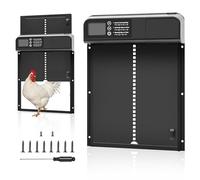 AWKAQUN Chatière automatique mode horaire, poulailler électrique étanche Grand écran un maintien sûr des poulets, également disponible les portes automatiques de chatons et de chiots