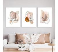 AWKFHF Calligraphie Arabe Islamique Beige Marron Tableau Décoration Murale,Islam Toile Peinture Affiche Chambre Salon Décoration(sans Cadres) (A03,3X20X30CM)