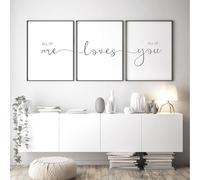 AWKFHF Tableau Décoration Murale,All of Me Loves All of You Toile Peinture Couple Citations Impression sur Toile sans Cadres Affiche Décoration Chambre Posters Salon Bureau (3X40X60CM,sans Cadre)