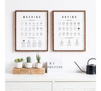 AWKFHF Tableau Décoration Murale Famille Simple Citation Noir Et Blanc Buanderie Cuisine Icônes Toile Peinture Affiche Chambre Salon Décoration(sans Cadres) (Minimaliste09,2X30X40CM)