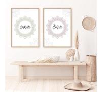 AWKFHF Tableau Décoration Murale Minimaliste Just Breathe Pissenlit Lotus Rose Inhale Exhale Toile Peinture Affiche Chambre Salon Décoration(sans Cadres) (Minimaliste09,2X40X60CM)