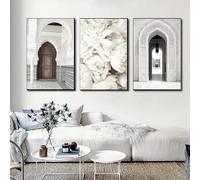 AWKFHF Toile Peinture Maroc Vieille Porte Mosquée Islamique Tableau Décoration Murale Impression sur Toile sans Cadres Affiche Chambre Salon (3X60X80CM,sans Cadre)