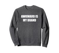 Awkward est ma Marque Sweatshirt, Unisexe pour Adultes, Chiné Foncé, S