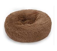 Awlve MrFluffyFriend™ - Coussin Anti-Stress pour Chien pour Chiens De Petite, Moyenne Et Grande Taille Chat Lavable Peluche Animale Compagnie Lit Donut (Taupe Marron,M-60CM)