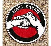 AWMA Patch KENPO Karaté 1 Pièce Rond Arts Martiaux Couture Bleu Marine 4 Pouces