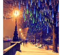 AWMDer LED Météores Douches de Fête Arbre Lumineux, 80cm 10 Tubes Guirlande Ficulaires Chute de Pluie Goutte Glaçon Neige Automne Chaîne Lumières Étanches pour Noël Décor Multicolore