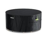 AWNIC Housse de protection imperméable pour meubles de jardin - Pour table ronde - Certifié TÜV Rheinland - Résistante aux déchirures - Oxford 420D - Ø 215 x 71 cm