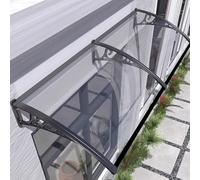 Awning Outdoor Window Awning with Polycarbonate Cover and Aluminum Bracket Front Door Canopy for Sun UV Rain and Snow Protection Patio Awning in White (Size : 60 x 150 cm)