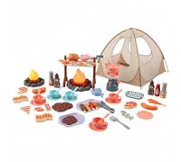 AwnsIMfreien Ensemble de Camping pour Enfants avec lumière et Son - 47 Jouets de Simulation avec Tente Jeu Pop-up, feu Camp réaliste et équipement Cuisine pour Les Aventures intérieures extérieures