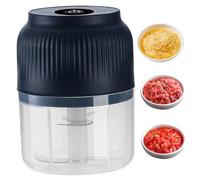 AwnsIMfreien Hachoir à ail, Hachoir à ail électrique, Mini broyeur Portable Lame 4 Feuilles avec récipient et Couvercle pour Gingembre, Piment, légumes, broyeur
