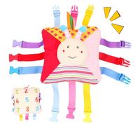 AwnsIMfreien Jouets de Voyage pour Tout-Petits avec 6 Paires de Boucles, Jouets éducatifs à Motif d'abeille avec Chiffres au Dos et Poche intégrée pour la motricité Fine Base, Voyage