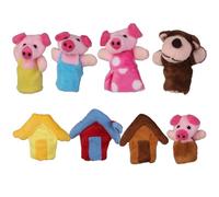 AwnsIMfreien Marionnettes à Doigts d'animaux, marionnettes à Doigts de Petits cochons, 8 pièces Mini Peluche Douce pour Tout-Petits, Mignonnes