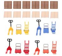 AwnsIMfreien Mini Chariot élévateur, Petits Jouets de Construction pour Enfants, Ensemble de Jeu Simulation trafic réaliste avec Chariot à Main et transpalettes pour décoration Bureau, Mini éléva