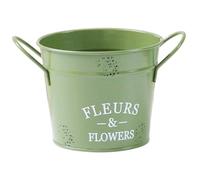 AwnsIMfreien Organisateur d'outils de Seau, Seau de Jardin pour la Collecte Boue, Organisateur d'outils en métal Vert armée Vintage avec poignées pour Les Amateurs Jardinage, 5x4 Pouces, Jardin