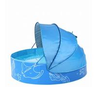 AwnsIMfreien Piscine de Plage pour bébé, Piscine pour Enfants en PVC avec auvent, Plage pour bébé Pliable et Portable-Bleu, 47.24 * 11.81 Pouces, Kiddie avec auvent