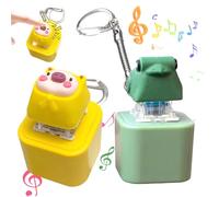 AwnsIMfreien Porte-clés Grenouille coassant Rechargeable, lumière et Son, Cochon Mignon, Porte-clés Anti-Stress, Jouet Fidget pour Enfants et Adultes, 2 pièces, Mignon