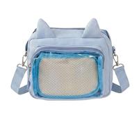 AwnsIMfreien Sac Ita à bandoulière avec Un Design d'oreille de Chat Mignon, Sac d'affichage à épingles pour Objets de Collection Anime, Sacs Ita capacité (Bleu), bandoulière
