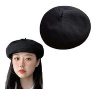 AWOCAN Béret pour femme - Chapeau de soleil d'été respirant - Couleur unie - Doux, Noir , L/XL