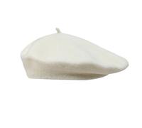 AWOCAN Chapeau béret Chapeau béret français Bonnet Classique pour Hommes et Femmes Chapeau d'artiste Couleur Unie Douceur (Fibre Acrylique, Blanc)