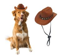AWOCAN Chapeau de cowboy pour chien, chat et chat - Mini chapeau de cowboy pour chiens, chats, vacances, Halloween, décoration de fête pour animaux domestiques (marron, taille L)
