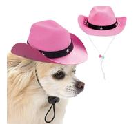 AWOCAN Costume de cowboy pour animal de compagnie - Chapeau de costumade pour chien et chat - Décoration de fête (rose)