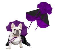 AWOCAN Costume d'Halloween pour chien, chat et chien, cape de vampire pour Halloween, accessoire pour animaux de compagnie, costume d'Halloween pour animal domestique (violet)