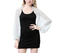 AWOCAN Femme Protection UV Manches Écharpe Manches Mousseline Shrug Cape Écharpe Wrap Plage Manchette Couverture Refroidissante Manches Bras Protection Solaire, Blanc., taille unique