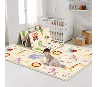 Awoeorsty Tapis de Jeu pour Enfant Bébé - 180x100x1cm, en Mousse Épais, Pliable et Reversible - Imperméable, Double Face, Tapis d'Éveil pour Bébé
