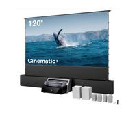 AWOL Aetherion Max projecteur Ultra Courte focale & écran de Projection ALR motorisé à déploiement Depuis Le Sol 120" & Meuble Universel pour projecteur UST 120" & ThunderBeat 4.2.2 Système Audio