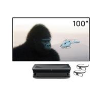 AWOL VISION Kit home cinéma - Comprend un projecteur laser LTV-3000 Pro 4K ultra-courte distance + écran blanc mat de 300 cm + lunettes 3D DLP Link (2-Pa