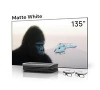 AWOL VISION Kit home cinéma - Comprend un projecteur laser LTV-3500 Pro 4K ultra-courte distance + écran blanc mat de 135" + lunettes 3D DLP Link (2-Pa