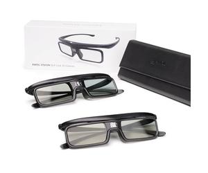AWOL Vision Lunettes 3D DLP Link 3D, Lunettes Rechargeables à obturateur Actif compatibles avec AWOL Vision LTV-2500, LTV-3500, Vanish TV et Autres Videoprojecteur DLP-Link 3D (2 Pack) (2)