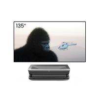 AWOL VISION Projecteur Triple Laser 4K 3D LTV-2500 avec écran de Projection Fixe de 135 Pouces et kit d'écran Blanc Mat