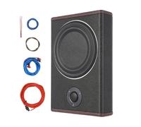 awolsrgiop Caisson Basse Voiture, Caisson Basses Actif Voiture Compact 8 Pouces 600W, Subwoofer Actif sous avec Amplificateur Intégré, Entrée de Niveau Haut/Bas, 12 V pour Voiture Camion RV