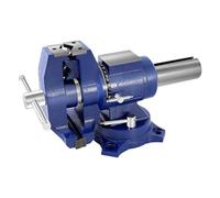 awolsrgiop Étau fixe, 65-125 mm, mâchoire de serrage lourde, grand, étau à main/étau de table rotatif à 360°, établi d'atelier en fonte avec enclume, bleu