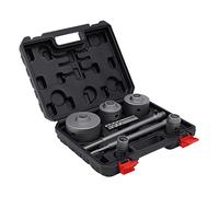 awolsrgiop Lot de 9 scies cloches 30-100 mm SDS Plus/Max, pour béton, brique et ciment, avec barres d'extension et foret de centrage, profondeur de coupe 350 mm, dans une mallette à outils, noir/gris