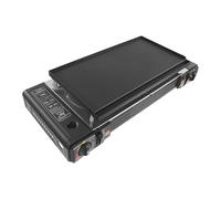 awolsrgiop Réchaud de camping portable à 2 brûleurs avec plaque de cuisson, cuisinière à gaz 2500 W avec allumage piézo et sac de transport, réchaud d'extérieur pour camping, balcon, jardin, noir