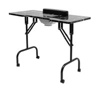 awolsrgiop Table à ongles avec aspiration, table de manucure, mobile, pliable, station à ongles professionnelle avec coussin, 1 sac de transport, 94 x 48 x 72 cm, noire