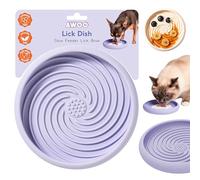 Awoo Gamelle à lécher - Tapis à lécher en silicone pour chien et chat + mangeoire lente avec ventouses - Antidérapante, passe au lave-vaisselle - Prolonge l'heure des repas pour les mangeurs rapides